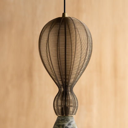 Bella Green Oval Hanging Lamp